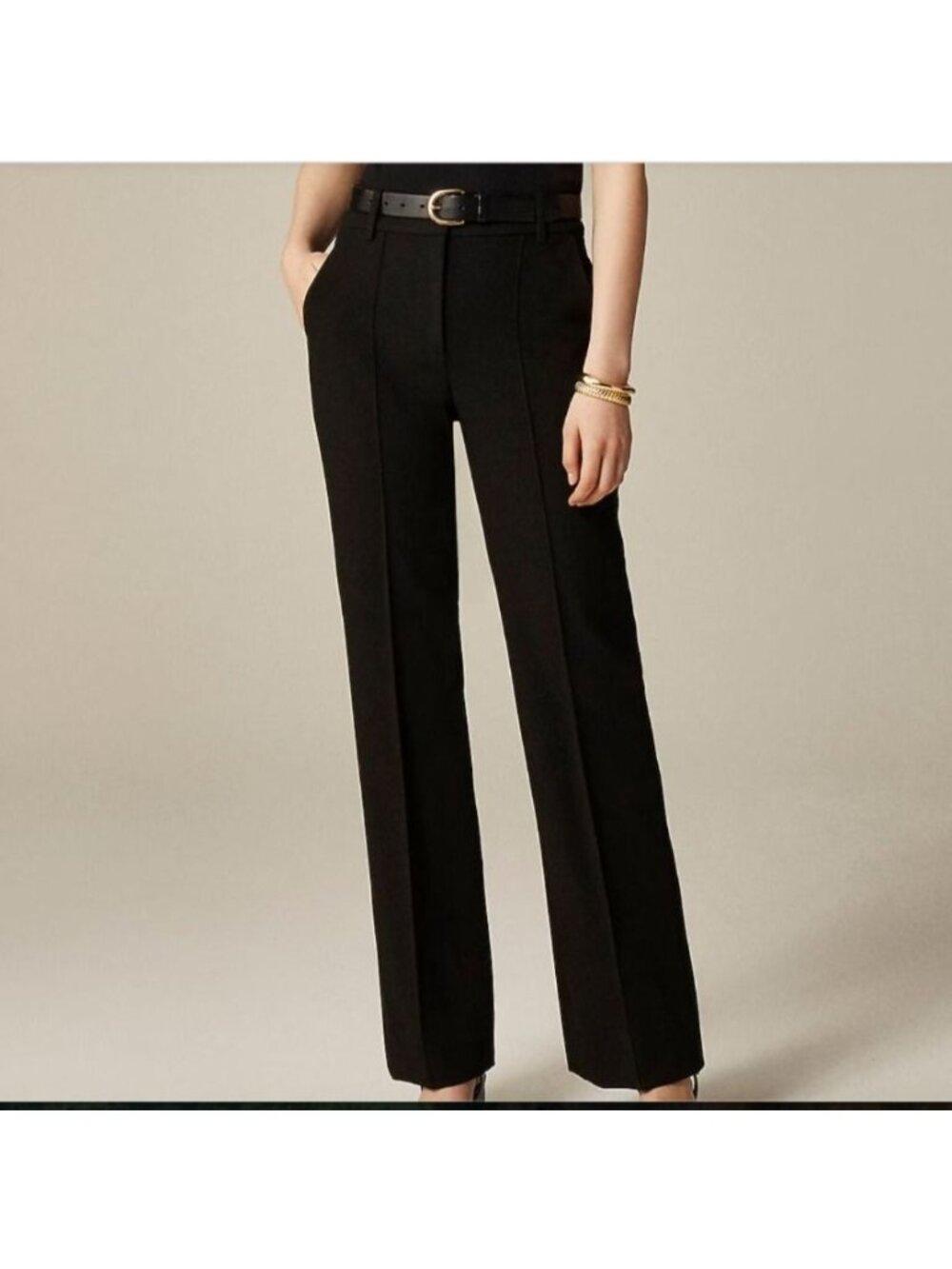 J.Crew Natalia Dress Pant Sz 2 Black Stretch Wide Flare Office Business Chic